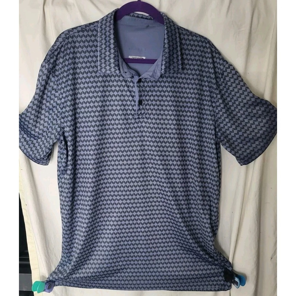 Swannies Golf Polo Shirt Men Size XL Blue Printed Performance